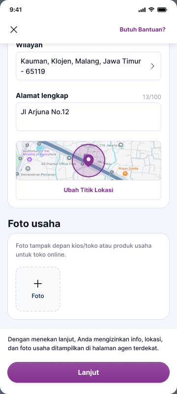 Form with location saved and an empty photo slot